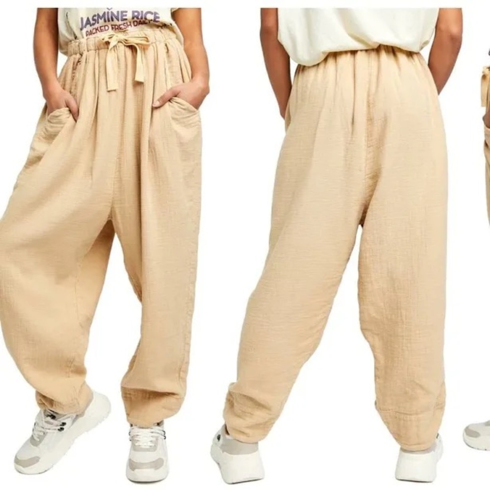 Free People Essential Double Cloth Pants in Mustard Seed XS NWT